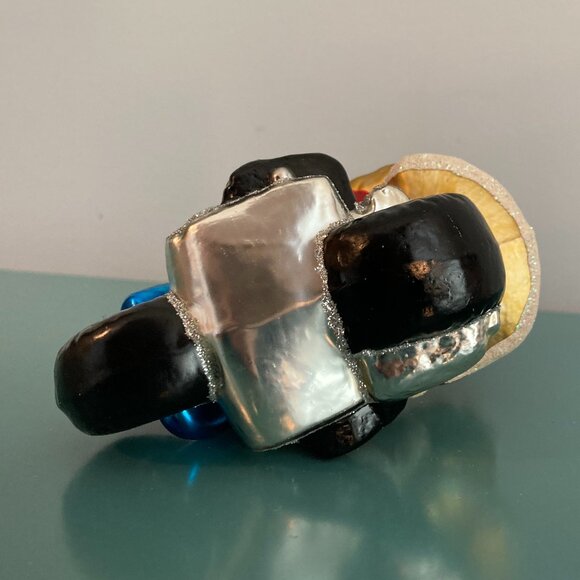 Biker Santa Ornament - Hand-Blown Glass - Picture 9 of 11